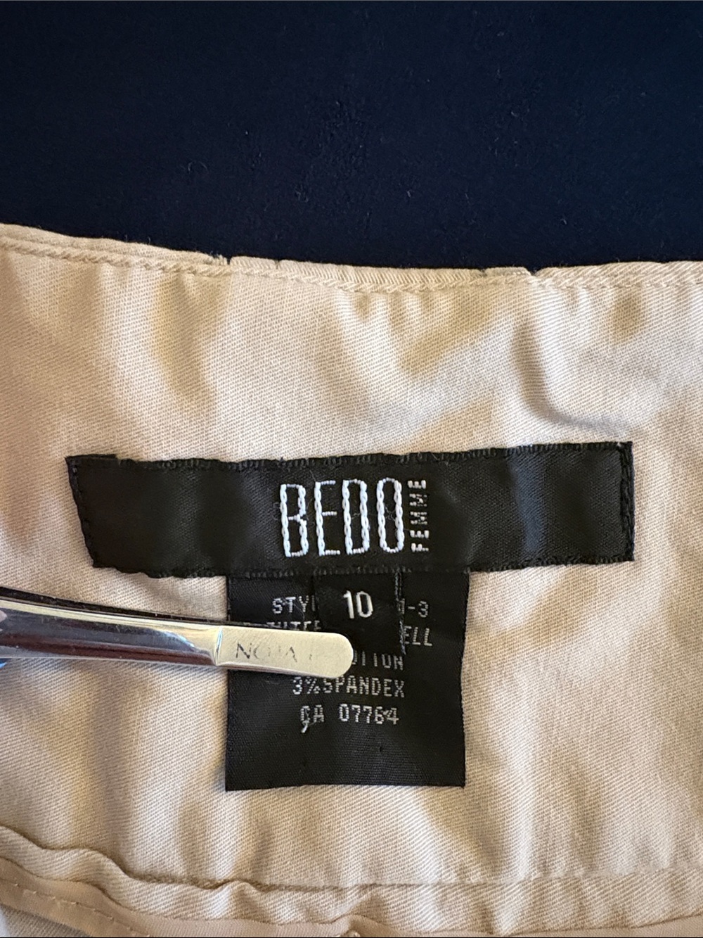 BEDO Neutral Beige Cotton Blend Skirt with Stretch - Picture 2 of 7